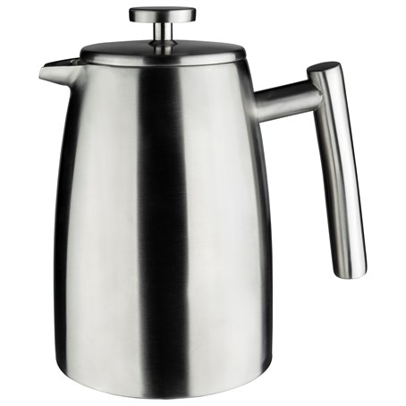 Belmont Café Stall Satin 3 Cup Double Wall Cafetiere 18/10 Stainless Steel Satin Finish